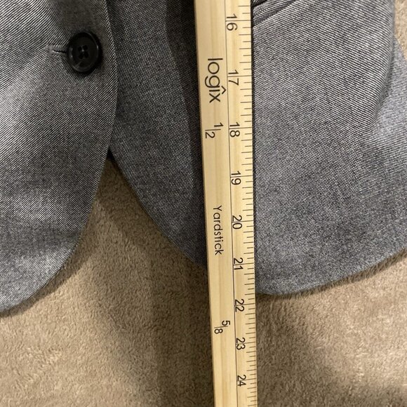 H&M Women's 4 Gray Patch Elbow Two Button Blazer Career Business Casual Pockets - Picture 9 of 10